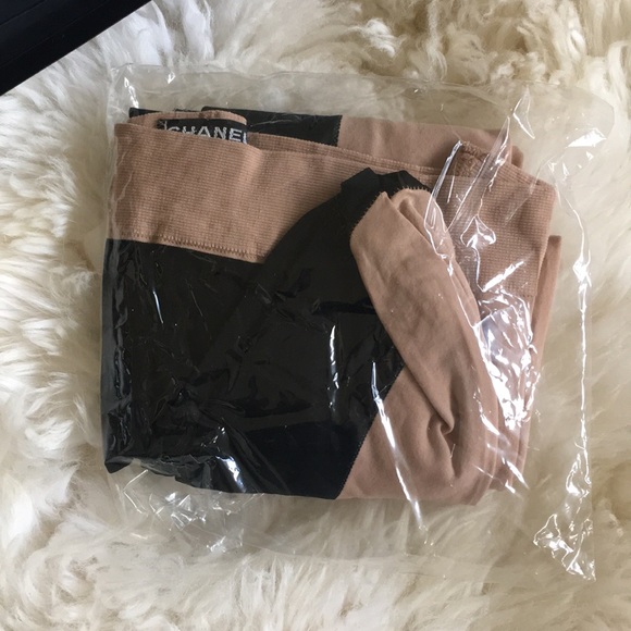 Chanel Runway Tights Black Beige New S - Picture 6 of 6